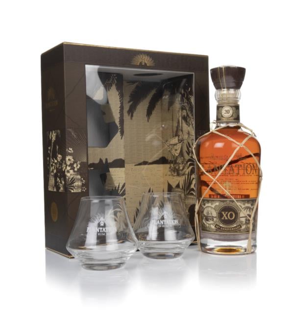 Plantation XO Barbados 20th Anniversary Gift Pack with 2x Glasses XO Rum