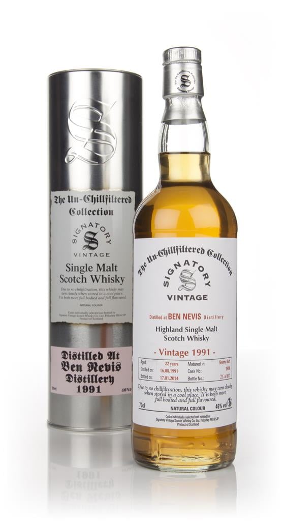Ben Nevis 22 Year Old 1991 (cask 2908) - Un-Chillfiltered (Signatory) Single Malt Whisky