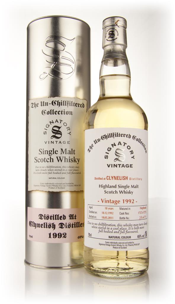 Clynelish 18 Year Old 1992 - Un-Chillfiltered (Signatory) Single Malt Whisky
