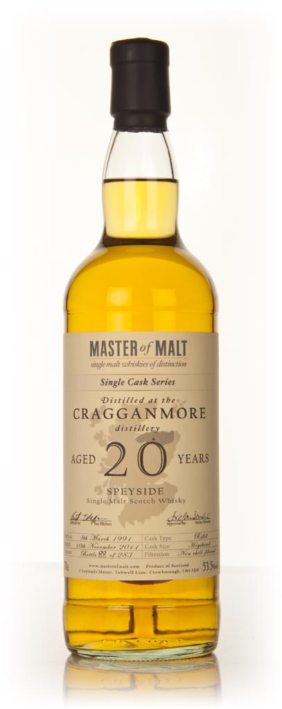 Cragganmore 20 Year Old 1991 Cask 1146 - Single Cask (Master of Malt) Single Malt Whisky