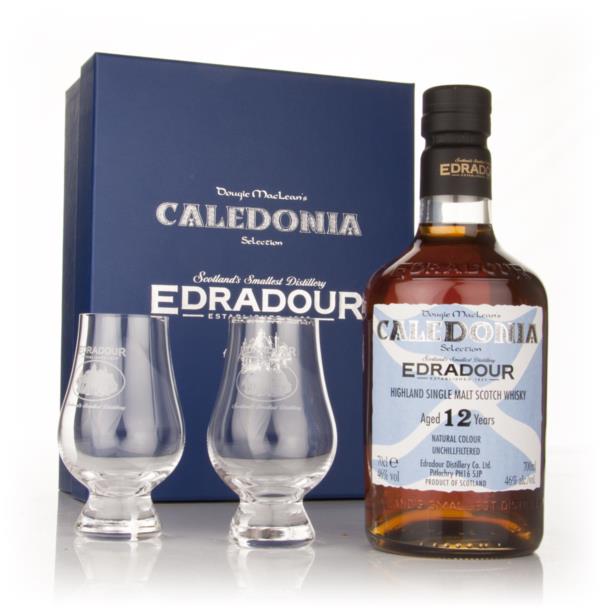 Edradour Caledonia 12 Year Old With 2 Glasses Single Malt Whisky