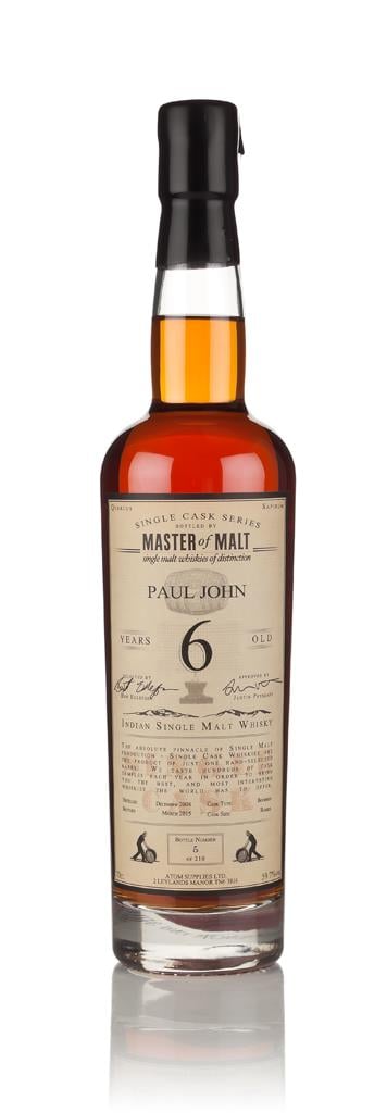 Paul John 6 Year Old 2008 - Single Cask (Master of Malt) 3cl Sample Single Malt Whisky