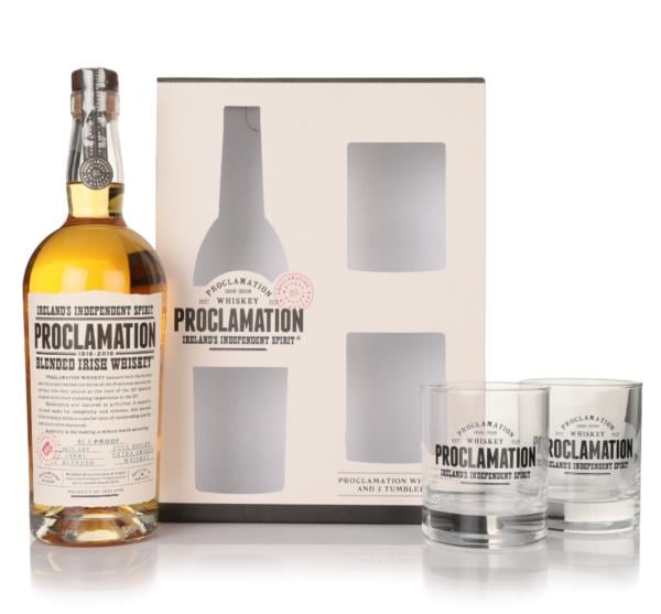 Proclamation Whiskey Gift Pack with 2x Tumbler Glasses Blended Whiskey