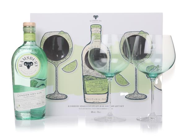 Ramsbury Gin Gift Set with 2x Glasses London Dry Gin