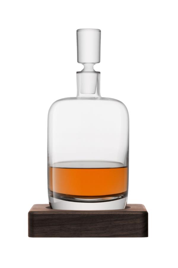 LSA Whisky Renfrew Decanter & Walnut Base Glassware