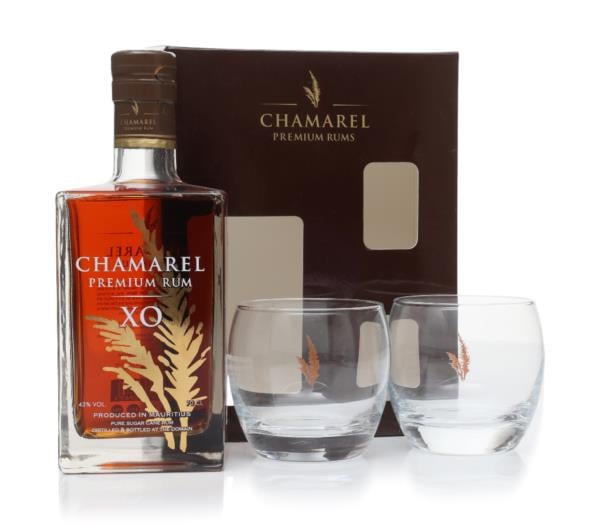 Chamarel XO Rum Gift Set with 2x Glasses Rhum Agricole Rum
