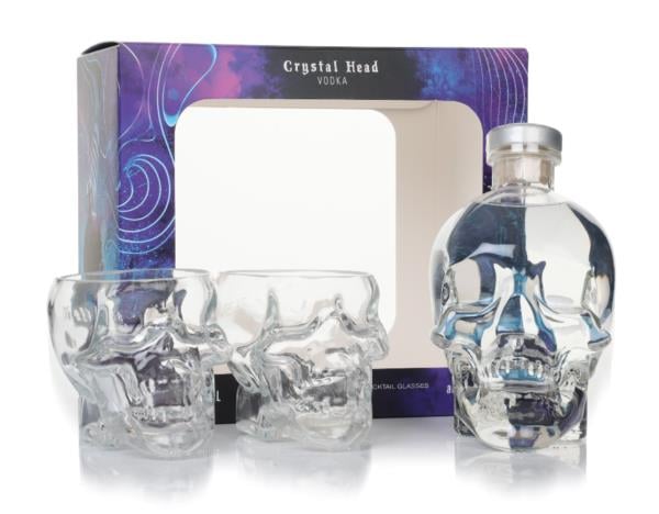 Crystal Head Vodka Gift Set with 2x Skull Glasses Plain Vodka