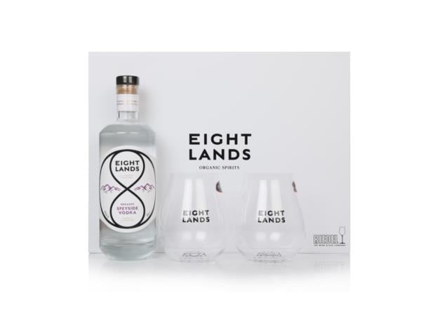 Eight Lands Vodka Gift Set with 2x Glasses Plain Vodka