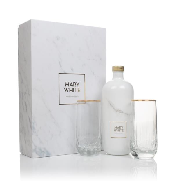 Mary White Vodka Gift Pack with 2x Glasses Plain Vodka