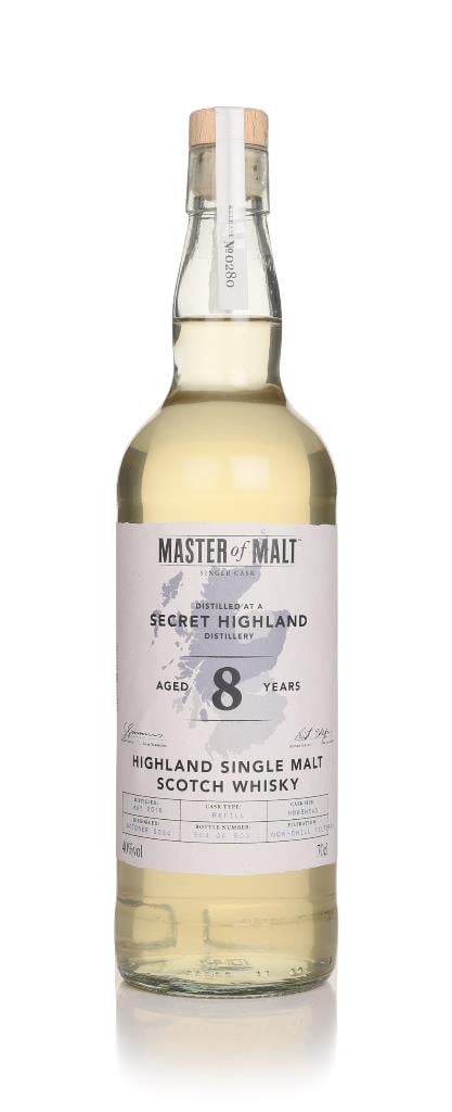 A Secret Highland Distillery 8 Year Old 2016 Single Cask (Master of Ma Single Malt Whisky