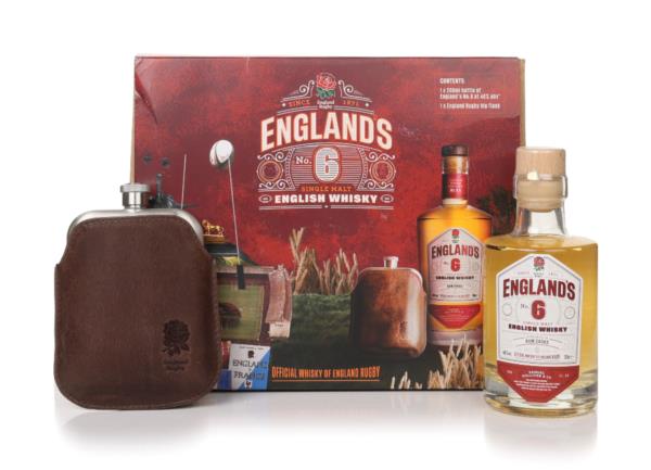 Englands No.6 Hip Flask Gift Set Single Malt Whisky