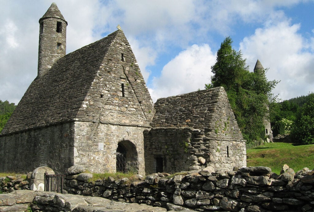 St Kevin's Church in Glendalough, where Poitín is recorded as being made back in the 6th century