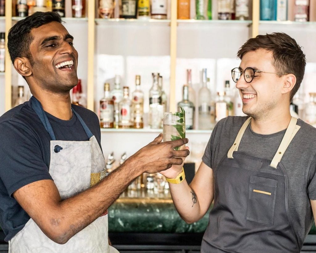 Vijay Mudaliar with Lyaness head bartender Will Meredith