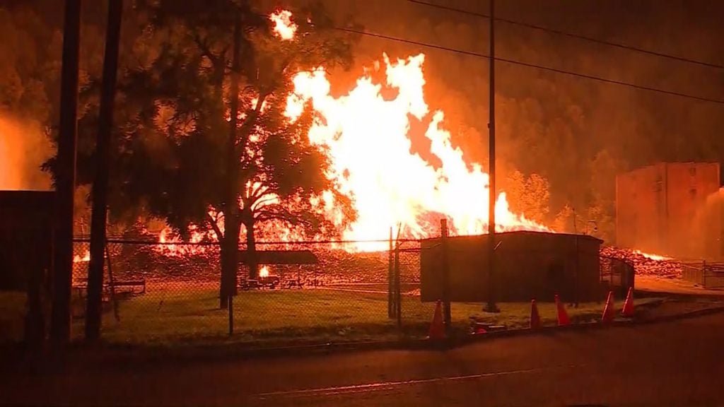 major fire at Jim Beam