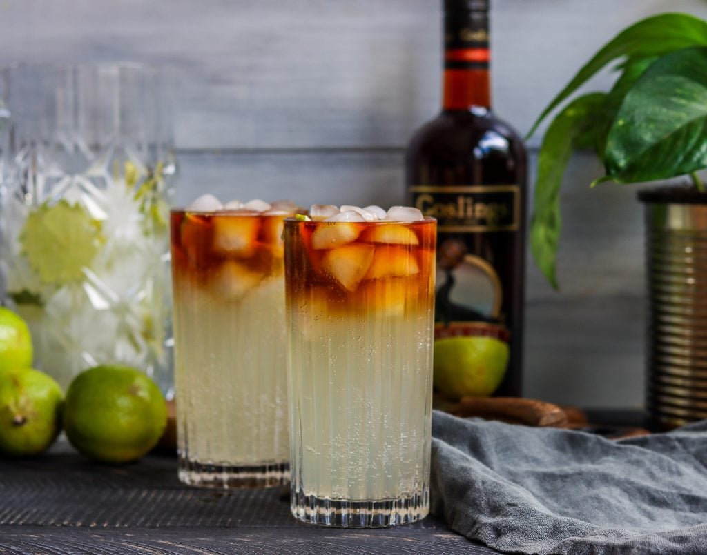 Dark and Stormy made with Gosling Black Seal Rum,