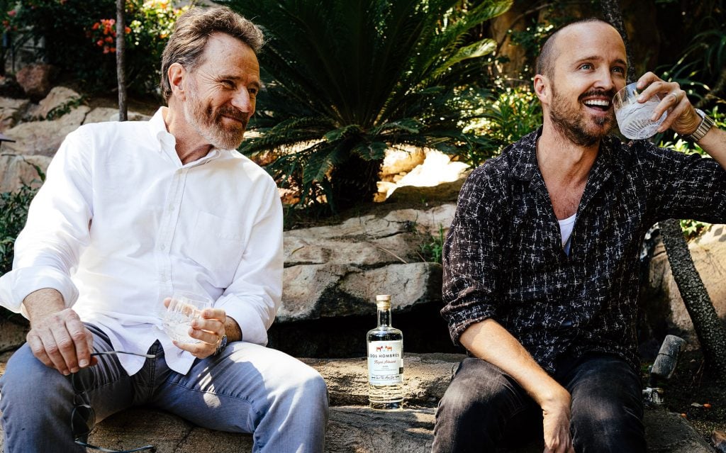 Celebrity spirits include Dos Hombres mezcal