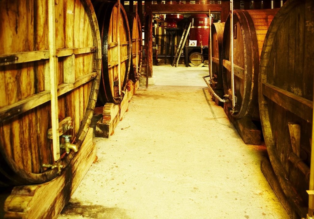 Old casks at Christian Drouin