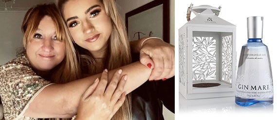 Holly, her mum, and her Mother's Day gift recommendation, Gin Mare Gift Pack with Lantern