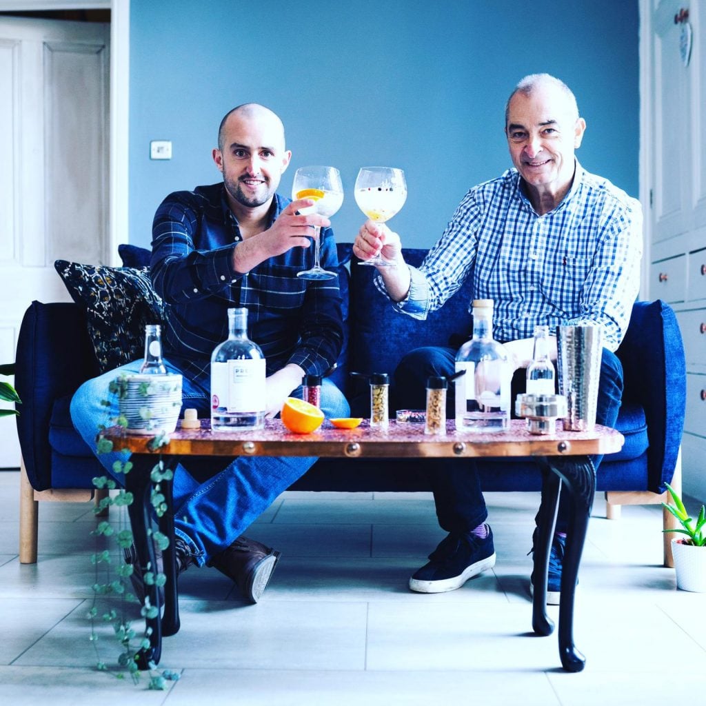 Father and son at Prestwich gin