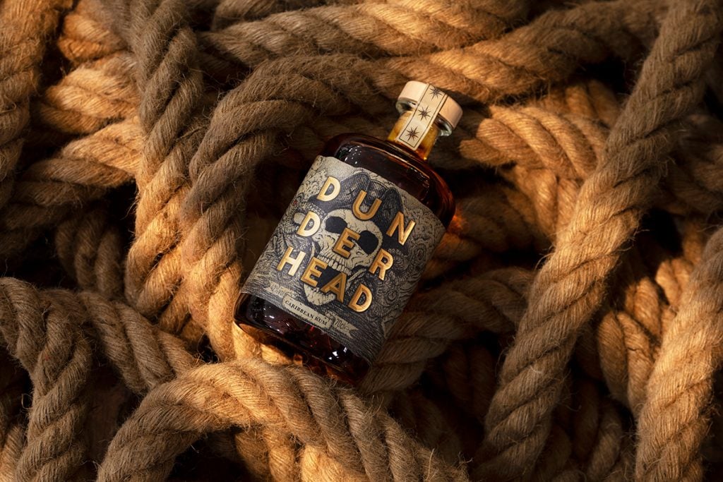 A bottle of Dunderhead Rum