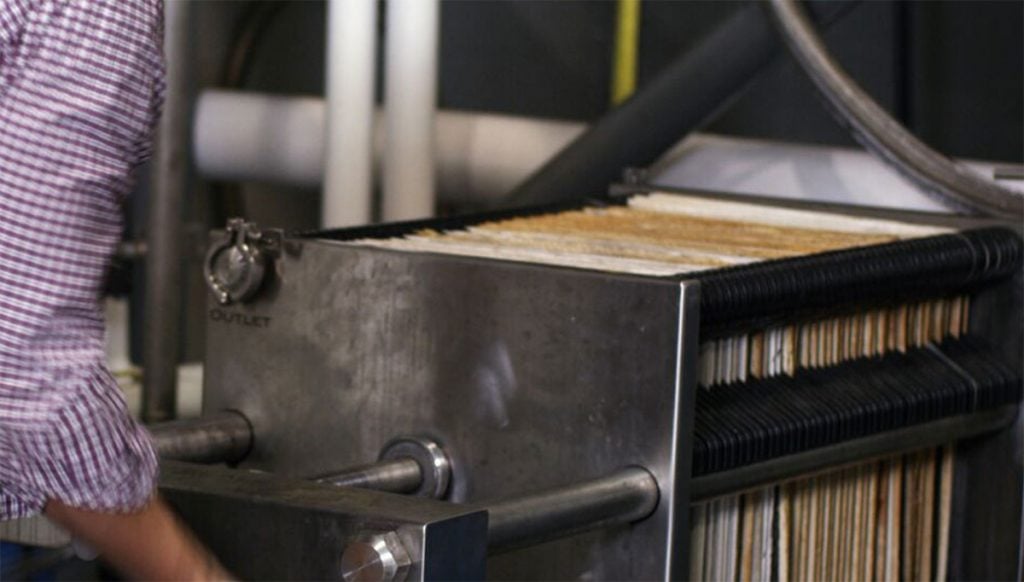 Chill-filtration machinery at Michter's Distillery