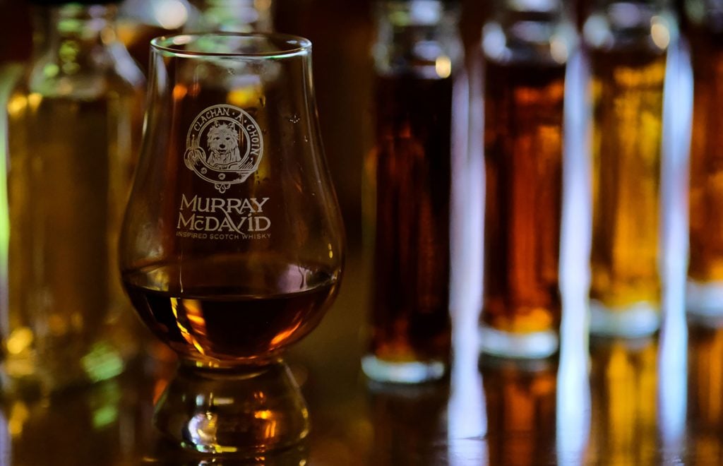 A glass of Murray McDavid whsiky