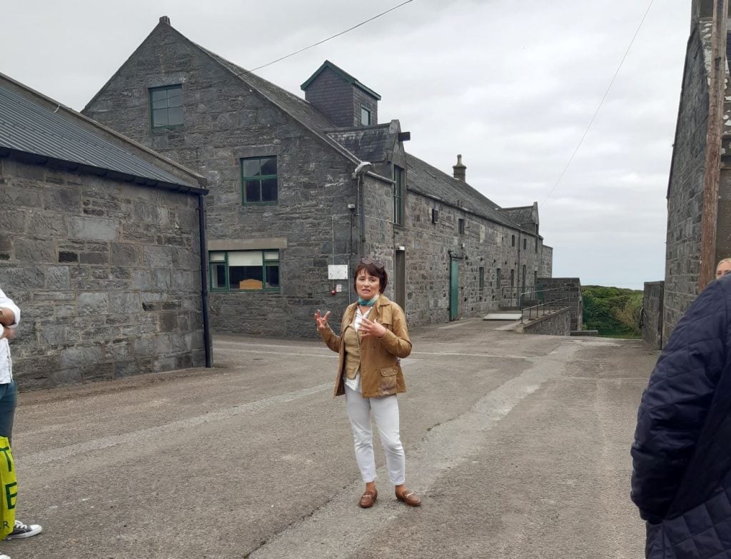 Rachel Barrie outside Glenglassaugh Distillery