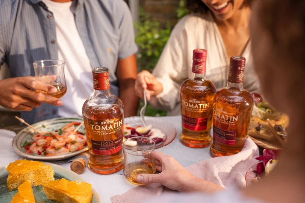 Tomatin Italian Collection with food