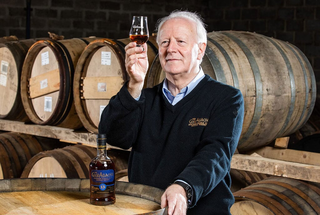Master of Malt's Top 10 Sherried Whisky includes GlenAllachie 15 Year Old Whisky, seen here in a warehouse with master distiller Billy Walker