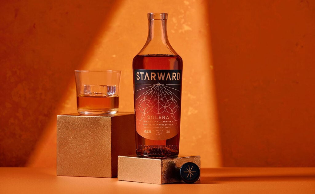 Master of Malt's Top 10 Sherried Whisky To Drink in 2026 includes Starward Solera, pictured here with a glass and bottle