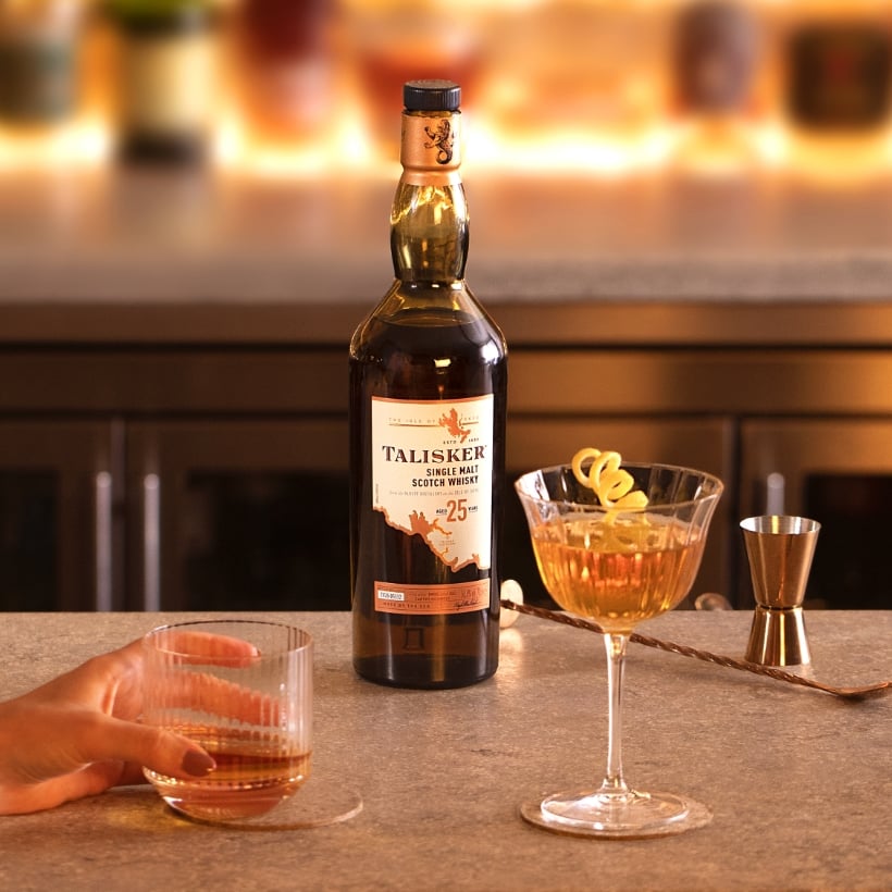 Talisker 25 Year Old on table