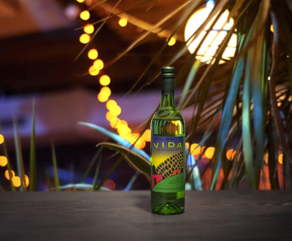 Bottle of del maguey vida mezcal