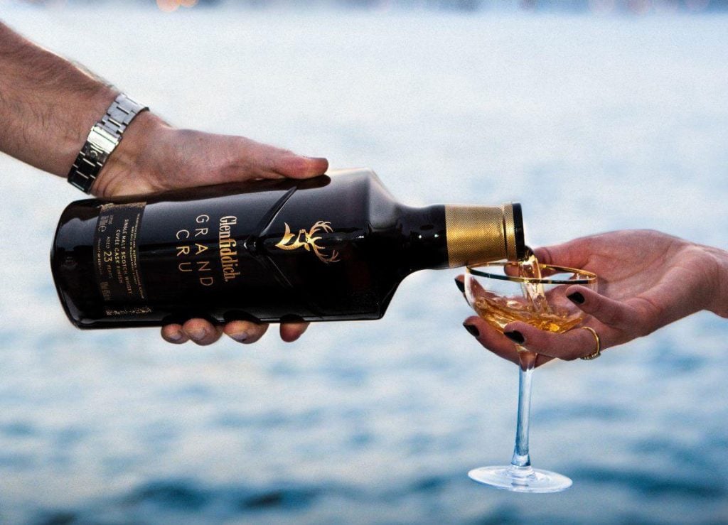 A bottle of Glenfiddich Grand Cru, from one of the world's biggest whisky brands