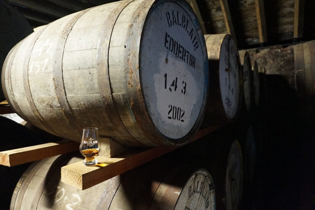 Cask of whisky at Balblair