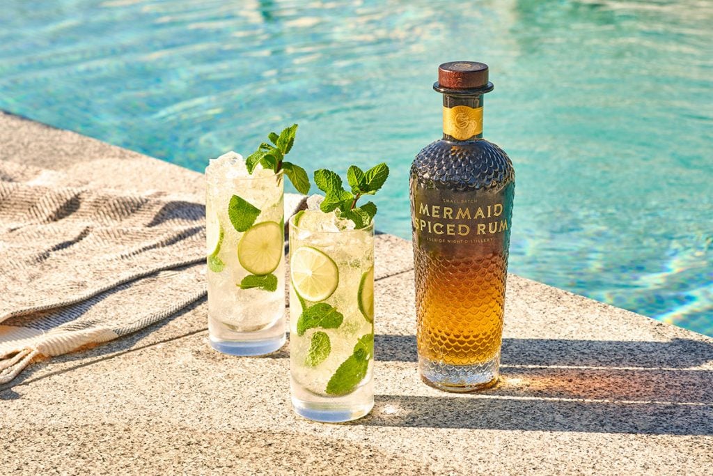 A Mermaid Spiced Rum Mojito