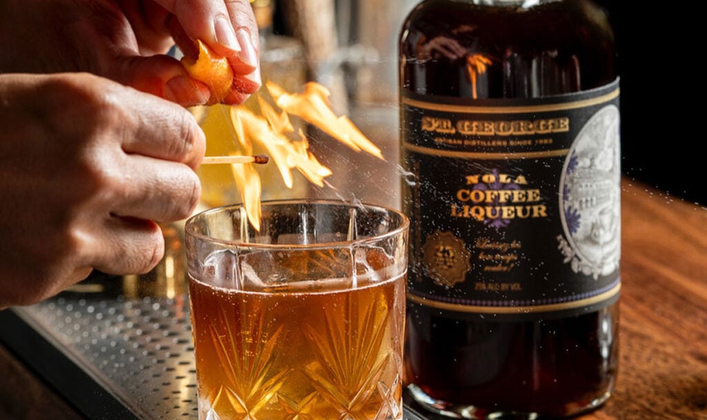 St. George NOLA Coffee Liqueur and a cocktail