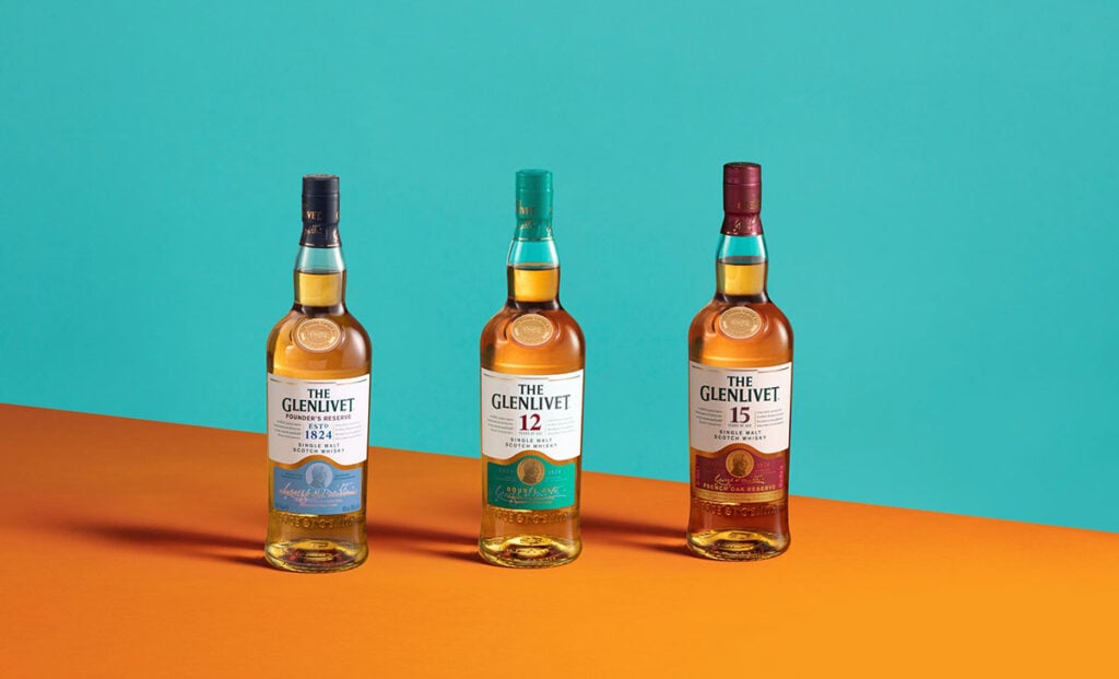 The Glenlivet whisky range, the biggest selling Scotch single malts in the world