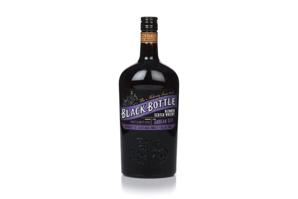 One of our Top 10 smoky whiskies for Christmas 2024 - Black Bottle Andean Oak - Alchemy Series Whisky 70cl