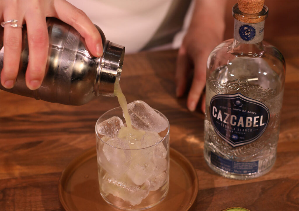 You shake a Margarita cocktail