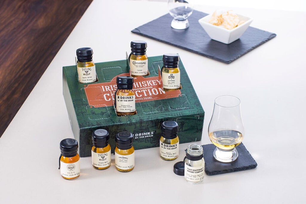 Explore with the Drinks by the Dram 12 Dram Irish Whiskey Collection