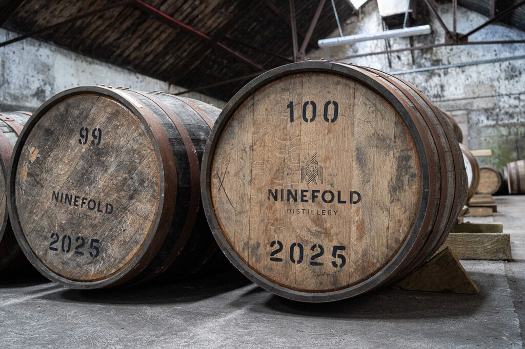 Casks of Ninefold Rum at its disitllery
