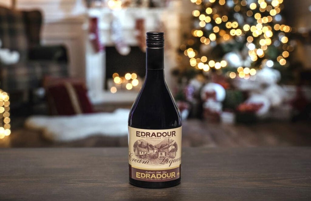 Edradour Whisky Cream Liqueur in a Christmas scene