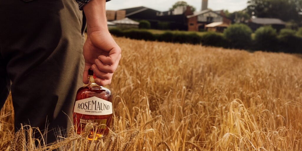 Rosemaund Farm Whisky being carried through a field
