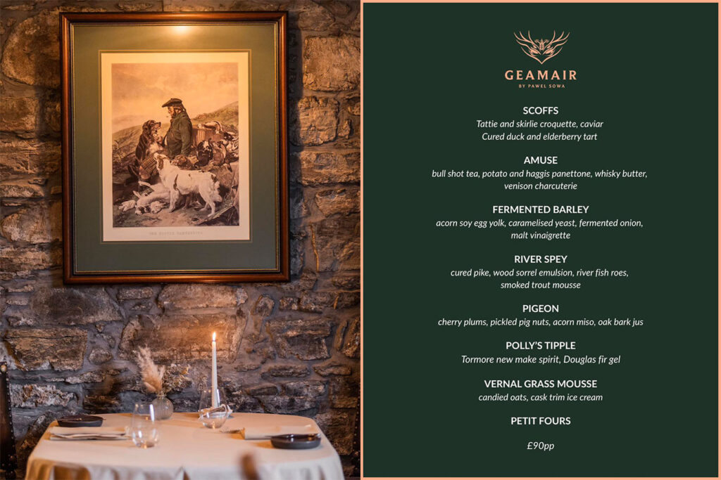 The Geamair's interior and the menu