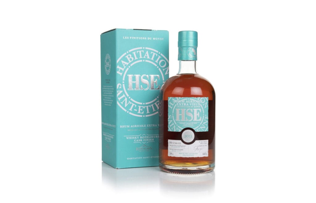 A bottle of Habitation Saint-Étienne Rhum Whisky Rozelieures Cask Finish