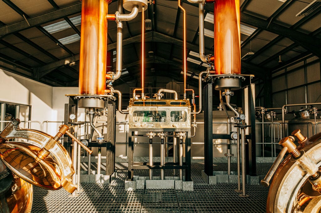 The sttill safe at Aberargie Distillery in the still house