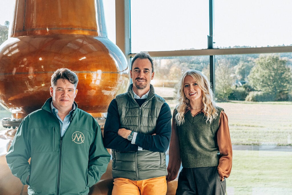 Staff at Aberargie Distillery in the still house