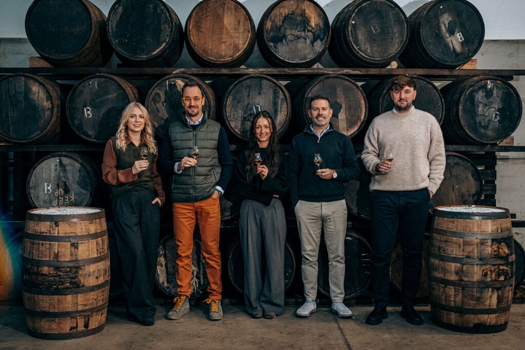 Staff at Aberargie Distillery in the warehouse