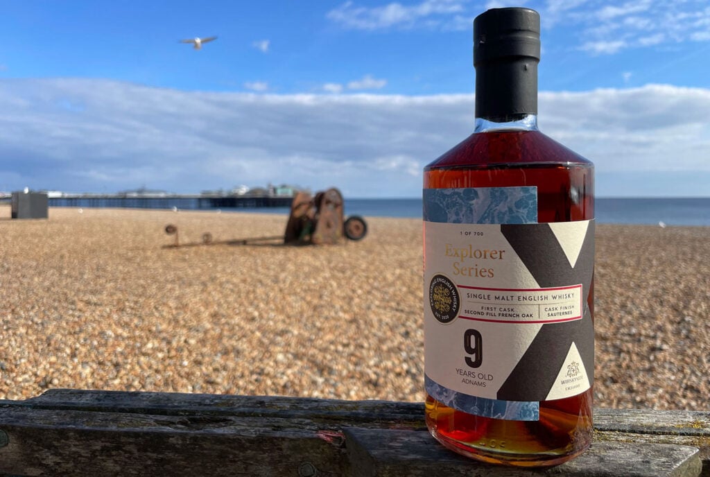 English whisky at Brighton beach