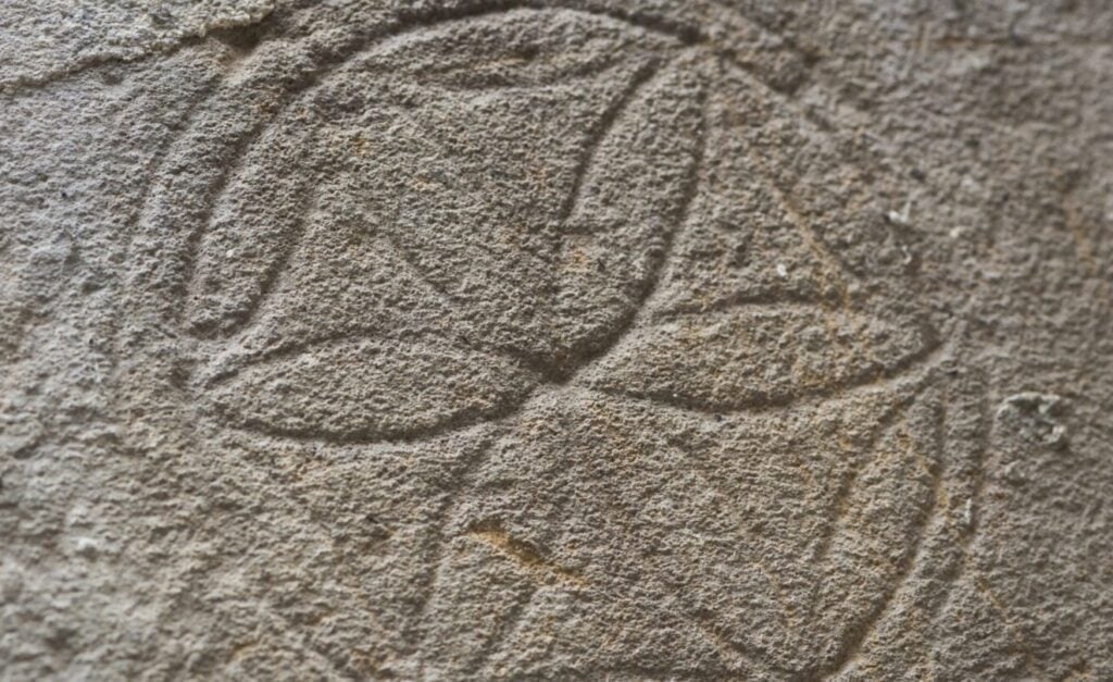A witch mark at Canons Ashby, Northamptonshire